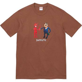 Camiseta Supreme Business Tee Marrones | Supreme 416FM